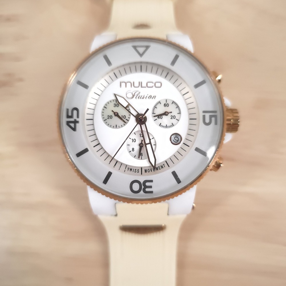Mulco Ilusion Watch White Gold Accent with Strap MW3-11009-013